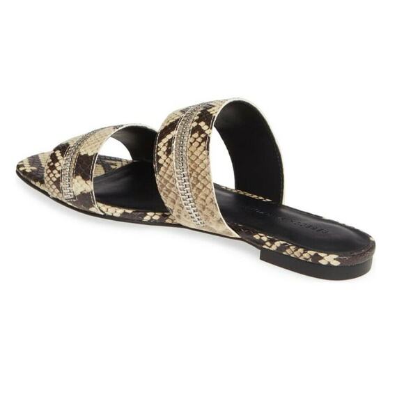 NWOB Rebecca Minkoff US 6.5 Marciann Snake Embossed Slide Sandal $148 - Picture 2 of 5